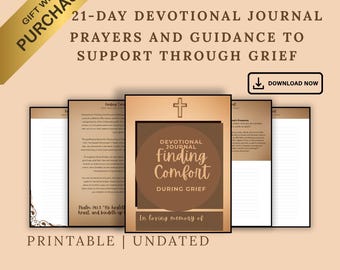 Druckbare 21-Tage Trauer Andachts Journal | Christliche Trauer Heilung Journal | Digitaler Download | Schriftbasierter Komfort & Reflexion