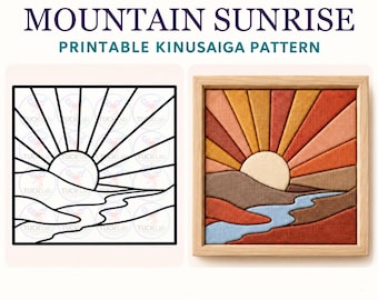 Kinusaiga-Muster für Sonnenaufgang am Berg | PDF | Digitaler Download