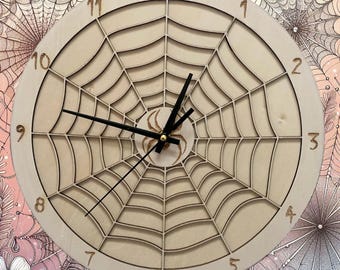 Unique abstract geometric spider web wall clock, ideal for the lounge, bedroom, office, or home decor.