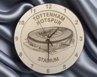 The Tottenham Hotspur Stadium Clock - Home of the Spurs, engraved time piece, Office Wall Art, Basement Wall Art, Games Room Wall Art
