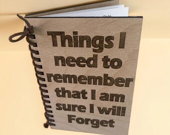 Wooden ply engraved notebook, 50-page A6 journal, engraved with inspirational quote memo book, faux leather-bound planner, useful, notepad,