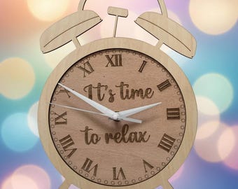 Unique Alarm clock style, wall clock, ideal for the lounge, bedroom, office, or home decor.