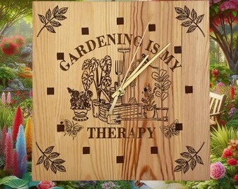 Unique hand made gardening wall clock, ideal for the lounge, bedroom, office, shed, greenhouse,  or home decor.