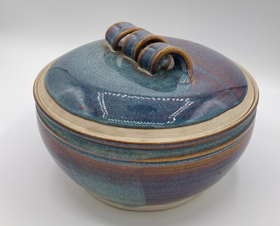 Vintage Foxlo Pottery Serving Bowl With Lid - Etsy