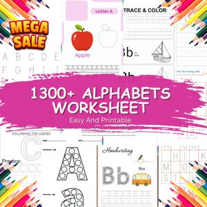 1300+ Alphabet Arbeitsblätter zum ausdrucken, A-Z Nachverfolgung für Kinder, Vorschul- und Kleinkind-Lernaktivität, Homeschool-Ressource, digitaler Download