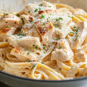 EASY RECIPE For Chicken Fettuccine Alfredo Recipe: Homemade Creamy Pasta (Digital Download)