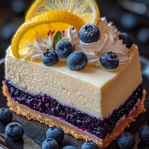 Zitronen-Blauberer-Käsekuchen Rezept: Digitaler Download, Schritt-für-Schritt-Anleitung