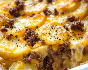 Cheesy Hamburger Potato Casserole Recipe (Digital Download)