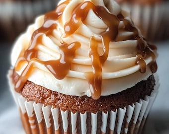 RECETA FÁCIL de Cupcakes de Vainilla y Caramelo Salado: Horneado Casero (Descarga Digital)