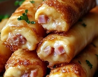 EASY RECIPE For Cheesy Ham Roll Ups Recipe: Homemade Appetizer (Digital Download)