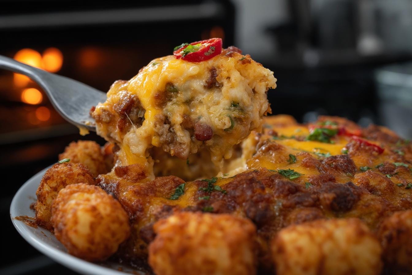 Tater Tot Breakfast Canadian Bacon Breakfast Casserole Breakfast