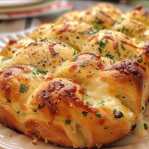 BEST RECIPE For Homemade Cheesy Pull-Apart Garlic Bread Recipe Download.