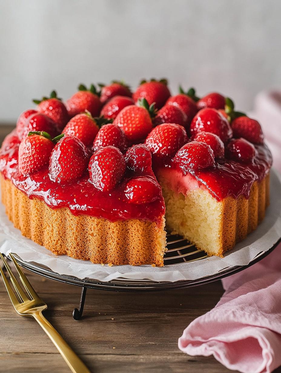 Strawberry Tart Cake Recipe: Golden Sponge & Glaze (PDF Download)