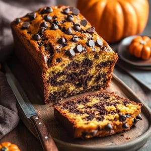 BEST RECIPE For Chocolate Chip Pumpkin Bread Recipe PDF – Moist Pumpkin Marble Loaf – Easy Fall Baking Dessert
