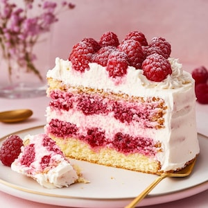 EASY RECIPE For Raspberry Layer Cake Recipes : Vanilla Cake, Whipped Cream (Digital Download)
