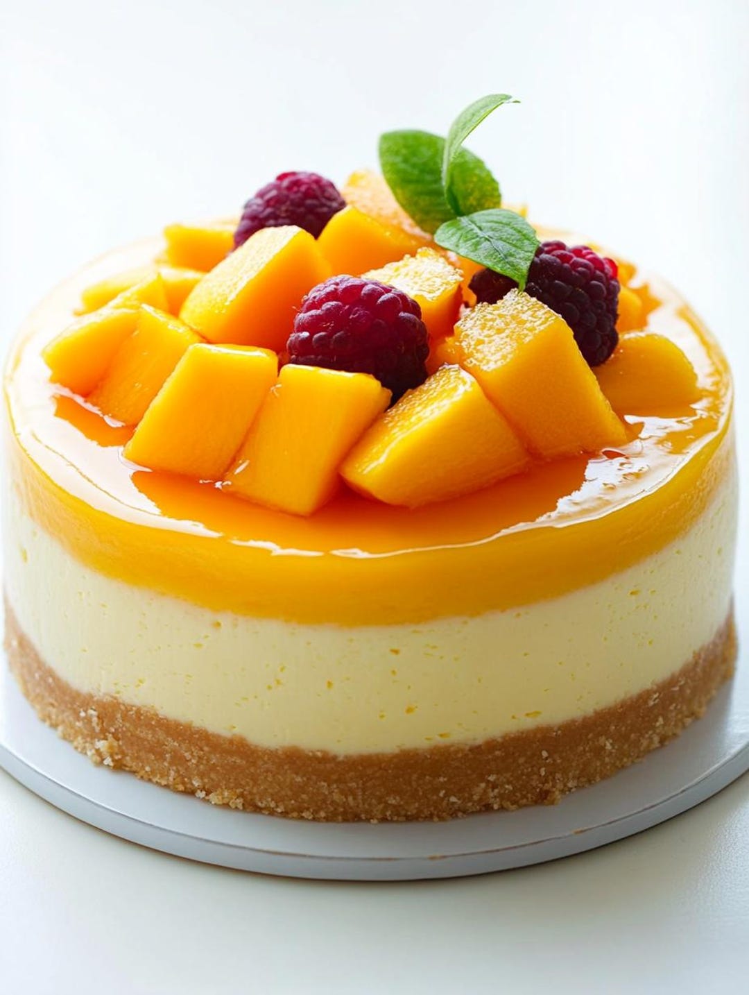 EASY RECIPES for Mango Raspberry Cheesecake Recipe: Tropical Dessert ...