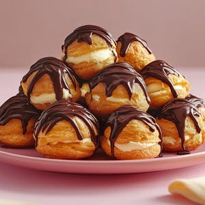 BEST RECIPE For Classic Cream Puffs with Chocolate Drizzle Download.
