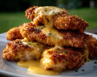 EASY RECIPE For Cheesy Baked Chicken Tenders Recipe: Homemade Meal (Digital Download