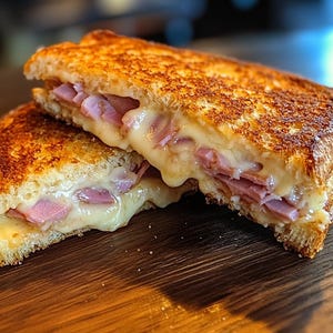 Gourmet-Sandwich-Rezept vom Grill mit Schinken und Käse (digitaler Download)