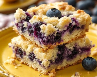 Lemon Blueberry Crumb Bars Recipe: Homemade Baking (Digital Download)