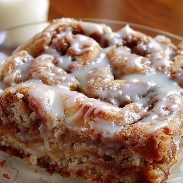 Cinnamon Roll Cake Recipe: Easy Swirled Dessert with Glaze (Digital Download)