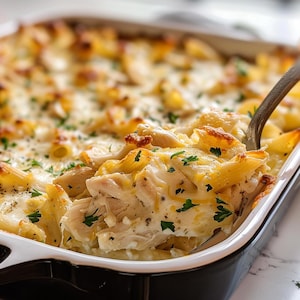 BEST RECIPE For Homemade Creamy Chicken Alfredo Pasta Bake Recipe Download.