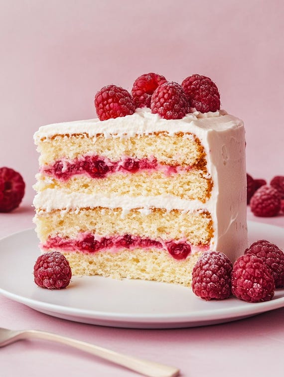 EASY RECIPE For Raspberry Layer Cake Recipes : Vanilla Cake, Whipped Cream (Digital Download)