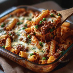 BEST RECIPE For Cheesy Baked Pasta with Ground Beef Recipe Download.