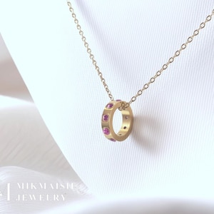 Personalized 18K Gold Birthstone Necklace - Everyday Jewelry, Gift for Her, Birthday Gift, Gift for Mom, Dainty and Minimalist.