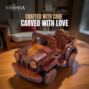 Personalized Wooden Toy Jeep – Baby Boy Gift, Toddler Toy Car, Keepsake Birthday Present, Christmas Gift for Kids, Boy First Birthday