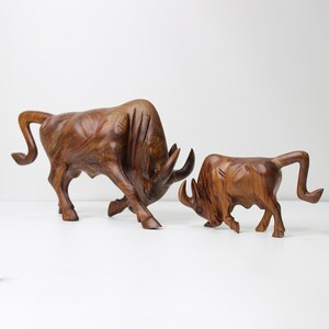 Handcrafted Wooden Bull, wood decorer Bull, Statue image 5