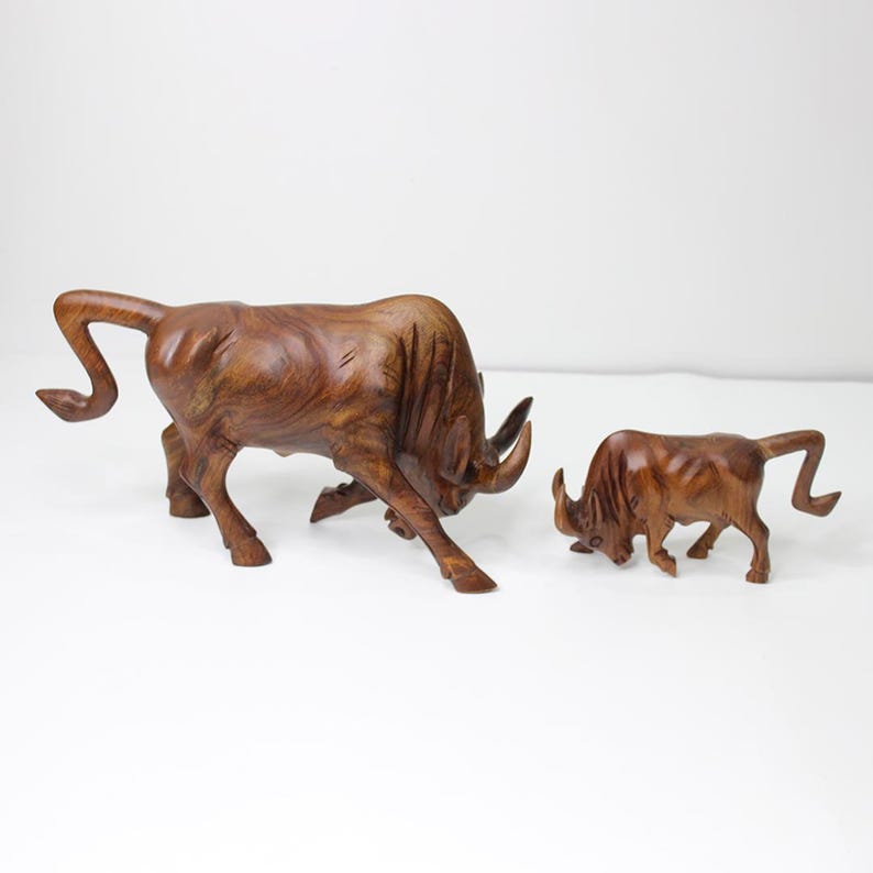 Handcrafted Wooden Bull, wood decorer Bull, Statue image 11