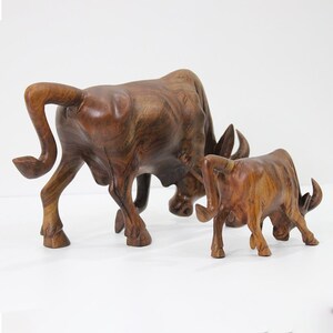 Handcrafted Wooden Bull, wood decorer Bull, Statue image 7