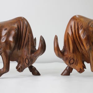 Handcrafted Wooden Bull, wood decorer Bull, Statue image 3