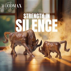 Handcrafted Wooden Bull, wood decorer Bull, Statue image 1