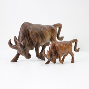Handcrafted Wooden Bull, wood decorer Bull, Statue image 6