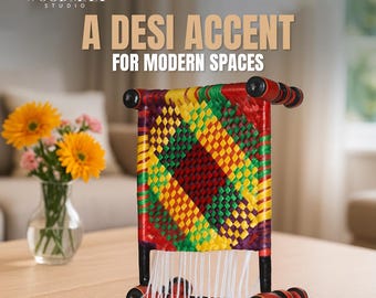 Set of 2 Handwoven Miniature Charpai Beds: Sindhi Tribal Decor | Traditional iMni Manji