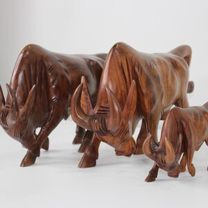 Handcrafted Wooden Bull, wood decorer Bull, Statue image 4