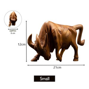 Handcrafted Wooden Bull, wood decorer Bull, Statue image 10