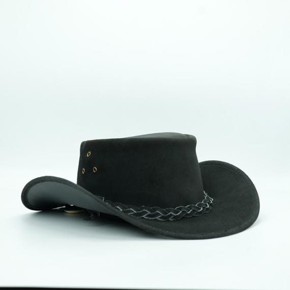 Handmade Black Suede Leather Cowboy Hat for Men | Western  display picture 1