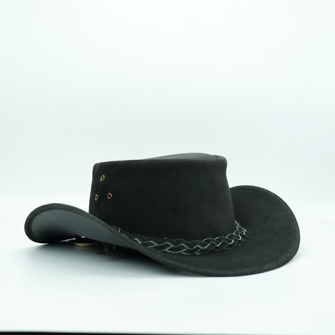 Handmade Black Suede Leather Cowboy Hat for Men | Western 