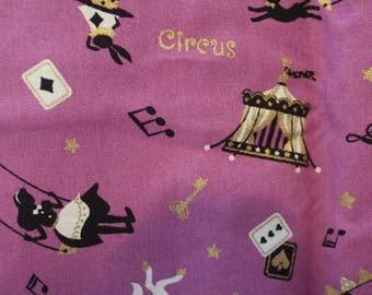 Alice in Wonderland purple circus fabric