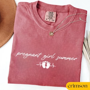 Comfort Colors® Koszula letnia dla ciężarnej dziewczyny, prezent dla przyszłej mamy, ogłoszenie o ciąży, bluza z kapturem na baby shower, koszulka z długim rękawem na baby shower