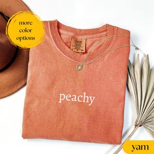 Comfort Colors® Peachy Shirt, Funny Summer Tee, Fruit T-Shirt, Comfort Colors Funny Summer Vibes Shirt, Summer Gift, Minimalist Fruit Tee