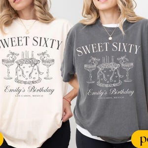 Comfort Colors® 60th Birthday Shirt, 60th Birthday Party, Custom Cocktail Social Club Shirt, Sixty Matching Girls Trip Tee, Sweatshirt Gift