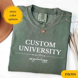 Comfort Colors® Custom College Shirt, Personalized University and College Program Shirt, Matching College Shirts, Custom Graduation Shirts
