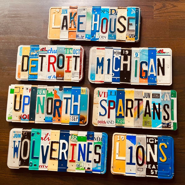 Custom License Plate Sign ~ Last Name - First Name ~ Customized - Personalized ~ Unique Gift ~ 10 Year Tin Anniversary Gift - Wedding Gift