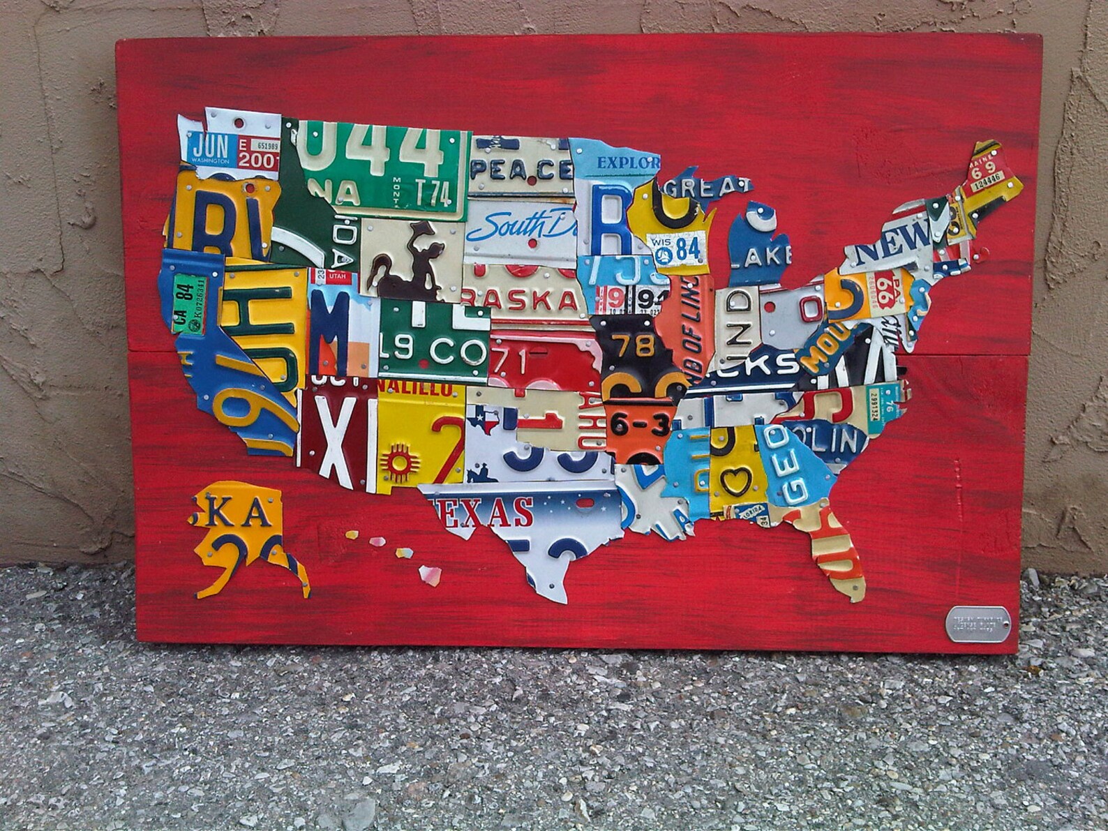 License Plate Map of The United States Metal Artwork | Etsy