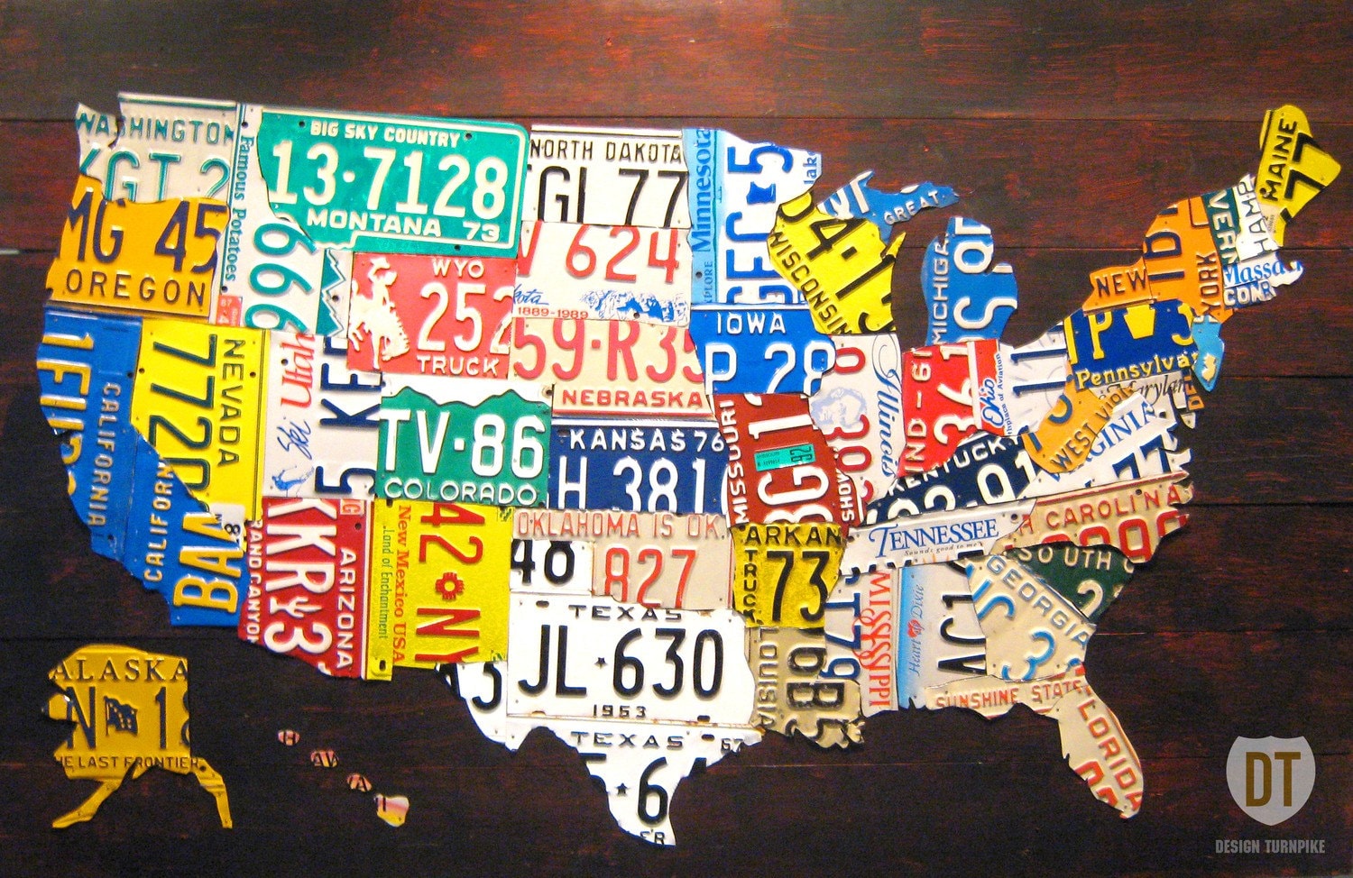 License Plate Map Of The United States XL Size 60 X Etsy License Plate Map Of The United States XL Size 60 X Etsy