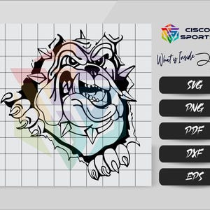 Bulldog Clipart SVG | Mascot Dog Vector Design | Tough Bulldog Face SVG